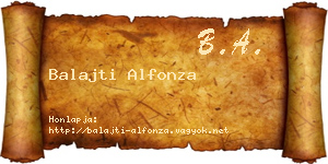 Balajti Alfonza névjegykártya